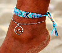 Thumbnail for Retro Boho Anklet Turquoise Rainbow