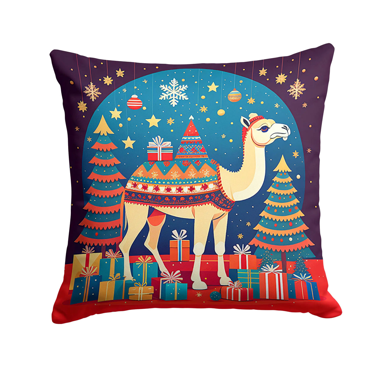 Camel Christmas Throw Pillow