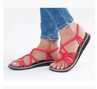 Thumbnail for Boho Handmade Breathable Braided Sandals