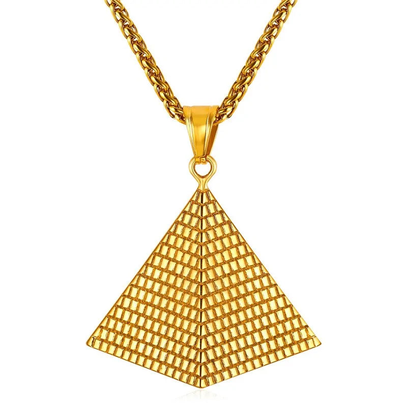 Egyptian Pyramid Pendant Charm Necklace