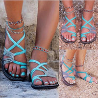 Thumbnail for Boho Handmade Breathable Braided Sandals