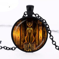 Thumbnail for Ancient Egyptian Cat Goddess Glass Necklace