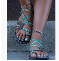 Thumbnail for Boho Handmade Breathable Braided Sandals