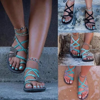 Thumbnail for Boho Handmade Breathable Braided Sandals